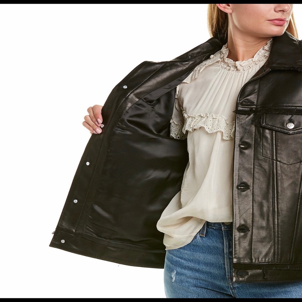 IRO Else Leather Jacket Size 40 (size 8) NWT - Picture 3 of 16